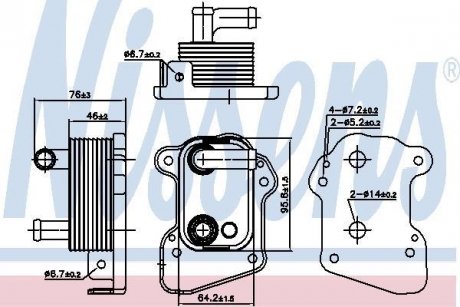 OPEL Масляный радиатор Astra H 1.7CDTI 04- NISSENS 90977