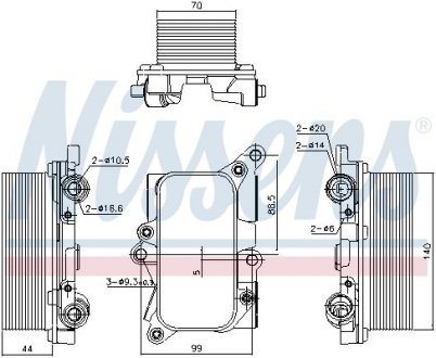 Купить Радиатор масляный Volkswagen Touareg, Audi Q7 NISSENS 91226 (фото1) подбор по VIN коду, цена 4343 грн.