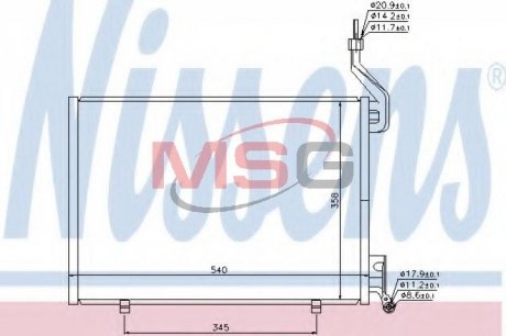 FORD Радиатор кондиционера (Конденсатор) FIESTA 1.6 D 08- (540x358x16) Ford Fiesta NISSENS 940107