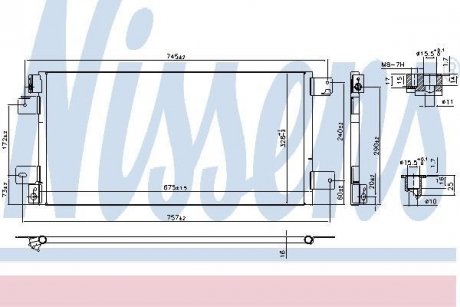 Купити Радіатор кондиціонера Jeep Compass, Patriot, Dodge Caliber, Avenger NISSENS 940460 (фото1) підбір по VIN коду, ціна 7304 грн.