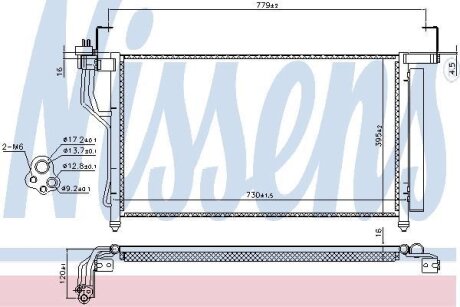 HYUNDAI Радіатор кондиціонера (конденсатор) H-1 2.5 08- NISSENS 940632