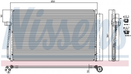 Радиатор кондиционера First Fit BMW E65, E66, E60, E61, E63, E64 NISSENS 94747