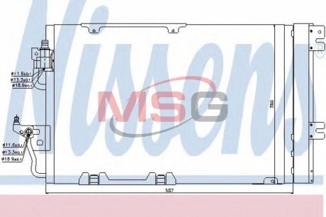 Конденсер OP ASTRA H(04-)1.2 i 16V(+)[OE 1850 097] Opel Astra, Zafira NISSENS 94807