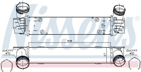 Радиатор наддува BMW E90, E81, E91, E92, E82, E88, E93, X1, E87 NISSENS 96480