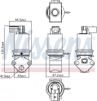 Клапан рециркуляції ВГ (EGR) Volkswagen Polo, Seat Ibiza, Cordoba, Skoda Fabia NISSENS 98202