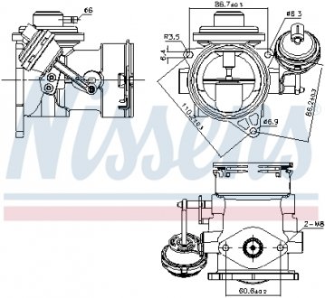 Клапан рециркуляції ВГ (EGR) Volkswagen Touareg NISSENS 98297