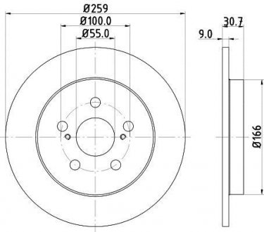 Диск тормозной задний Toyota Prius 1.8 hybrid (09-), Verso 1.3, 1.4 (10-) NISSHINBO nd1012k