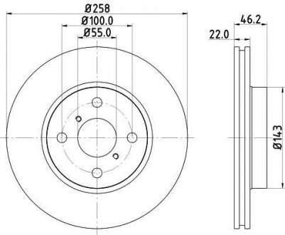 Диск тормозной передний Toyota Yaris 1.3, 1.4 (05-) NISSHINBO nd1026k