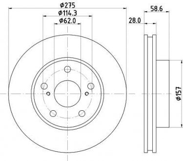 Диск тормозной передний Toyota Hilux III 2.5, 2.7, 3.0, 4.0 (05-) Toyota Hilux NISSHINBO nd1055k