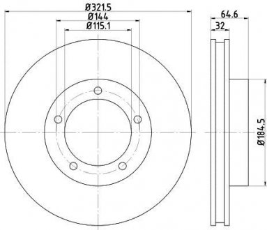 Диск тормозной передний Toyota Land Cruiser 80 4.2 (92-97) Toyota Land Cruiser NISSHINBO nd1056k