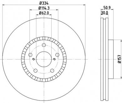 ДИСК ГАЛЬМIВНИЙ ПЕРЕДНIЙ Lexus GS (05-), IS (13-), RC (14-) Lexus GS, IS NISSHINBO nd1131k