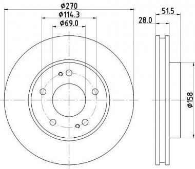 Диск тормозной передний Mitsubishi L200 2.4, 2.5, 3.2 (05-) Mitsubishi L200 NISSHINBO nd3028k