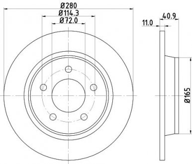 Диск тормозной задний Mazda 3, 5 2.0, 2.2, 2.3, 2.5 (05-) Mazda 5, 3 NISSHINBO nd5017