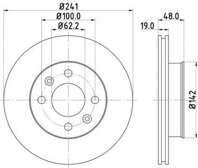 Диск тормозной передний Hyundai Getz 1.1, 1.3, 1.5, 1.6 (02-05) NISSHINBO nd6017