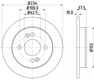 Диск тормозной задний Hyundai i10/Kia Picanto 1.0, 1.1, 1.2 (11-) KIA Picanto, Hyundai I10 NISSHINBO nd6077k