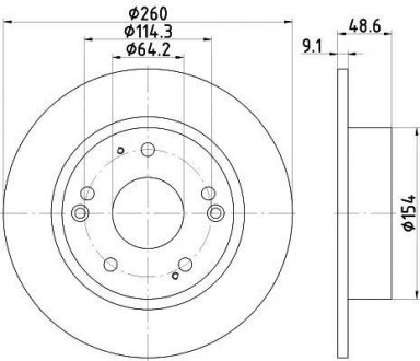 ДИСК ГАЛЬМIВНИЙ ЗАДНIЙ Honda Accord 2.0 2.4 (06-) Honda Accord NISSHINBO nd8026k