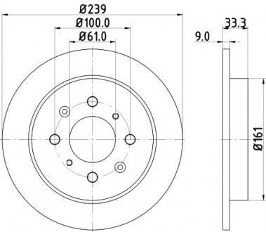 Диск тормозной задний Honda Jazz 1.3, 1.4, 1.5 (08-) Honda Jazz NISSHINBO nd8033k