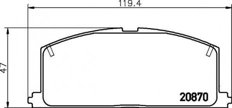 Колодки тормозные дисковые передние Toyota Fortuner, Hilux 2.5, 2.7, 3.0 (05-) Toyota Carina, Camry, Celica NISSHINBO np1001