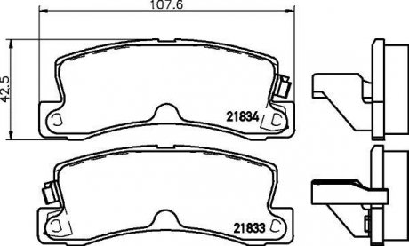 Колодки гальмівні дискові задні Lexus ES 3.0 (96-01) BMW E21, E12, E28, Toyota Corolla, Carina, Celica, Opel Omega NISSHINBO np1011