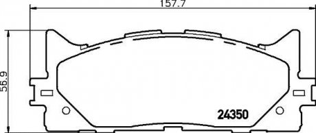 Колодки тормозные дисковые передние Toyota Camry (ACV40, ACV50), Rav IV 2.4, 3.0 (06-)Lexus ES350 3.5 V6 (06-) NISSHINBO np1015