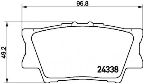 Колодки гальмівні дискові задні Toyota Camry, RAV-4 2.0, 2.4, 2.5 (08-) Toyota Camry, Rav-4, Avalon NISSHINBO np1016