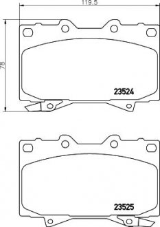 Колодки гальмівні дискові передні Strong Ceramic Land Cruiser (J100) (98-07) Toyota Land Cruiser NISSHINBO np1018sc