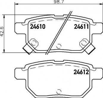 Купити Колодки гальмівні дискові задні Toyota Auris 1.4, 1.6, 1.8, 2.0 (06-) Toyota Auris, Yaris, Verso, Corolla, Prius NISSHINBO np1020 (фото1) підбір по VIN коду, ціна 1038 грн.