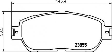 Колодки тормозные дисковые передние Lexus ES 3.0, 3.3 (01-06) NISSHINBO np1024