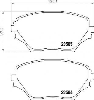 Купити Колодки гальмівні дискові передні Toyota RAV-4 1.8, 2.0 2.4 (00-05) Toyota Rav-4 NISSHINBO np1036 (фото1) підбір по VIN коду, ціна 1003 грн.