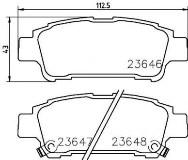 Колодки гальмівні дискові задні Toyota Avensis 2.0, 2.4 (03-09) Toyota Previa, Avensis NISSHINBO np1042