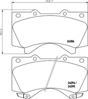 Колодки гальмівні дискові передні Strong Ceramic Land Cruiser (J200) (07-)/Land Cruiser Prado (J150) (09-) Toyota Land Cruiser, Sequoiva, Tundra NISSHINBO np1045sc