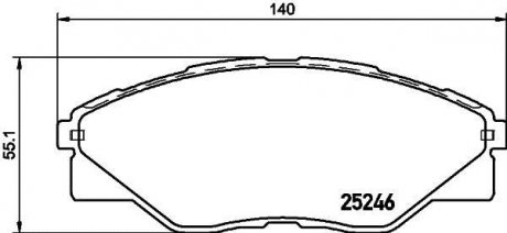 Колодки гальмівні дискові передні Toyota Hilux 2.5 (05-) Toyota Hilux NISSHINBO np1061