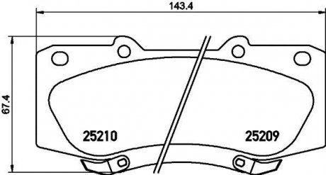 Колодки тормозные дисковые передние Toyota Hilux 2.5, 3.0, 4.0 (07-) Toyota Hilux NISSHINBO np1069