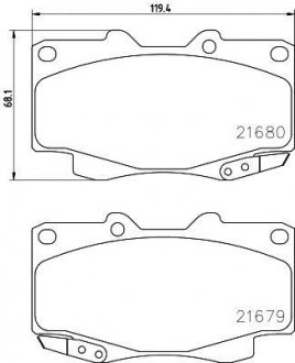 Колодки тормозные дисковые передние Toyota Hilux III, Fortuner 2.5, 3.0, 4.0 (05-) NISSHINBO np1075