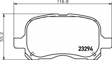 Купити Колодки гальмівні дискові передні Toyota Corolla 1.2, 1.4, 1.6 (97-01) Toyota Corolla NISSHINBO np1088 (фото1) підбір по VIN коду, ціна 894 грн.