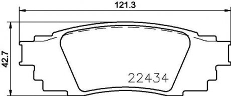 Колодки гальмівні дискові задні TOYOTA CAMRY (_V7_) (17-), RAV 4 V (_A5_) (18-), C-HR (_X1_) (16-) Toyota C-HR NISSHINBO np1112