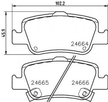 Колодки тормозные дисковые задние Toyota Auris 1.4, 1.6, 1.8, 2.0 (06-) NISSHINBO np1114