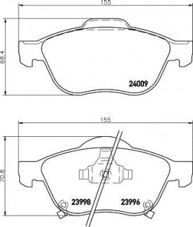 Колодки тормозные дисковые передние Toyota Avensis 1.6, 1.8, 2.0 (97-03) Toyota Avensis NISSHINBO np1117