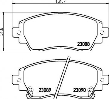 Колодки тормозные дисковые передние Toyota Corolla 1.4, 1.6, 2.0 (97-02) Toyota Corolla NISSHINBO np1120