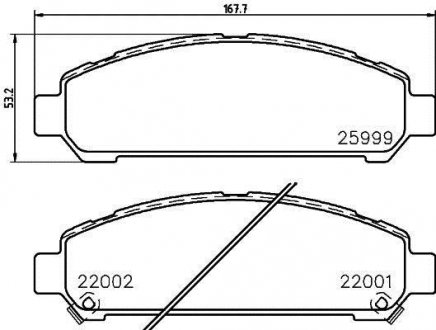 Колодки тормозные дисковые передние Toyota Venza 2.7, 3.5 (08-) NISSHINBO np1125