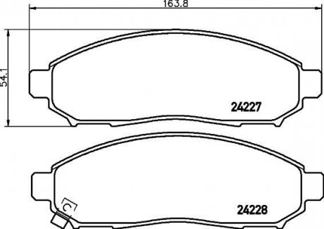 Колодки тормозные дисковые передние Nissan Pathfinder, Navara 2.0, 2.5, 3.0 (05-) NISSHINBO np2020