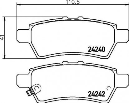 Колодки гальмівні дискові задні Nissan Navara, Pathfinder 2.5, 3.0, 4.0 (05-) NISSHINBO np2028