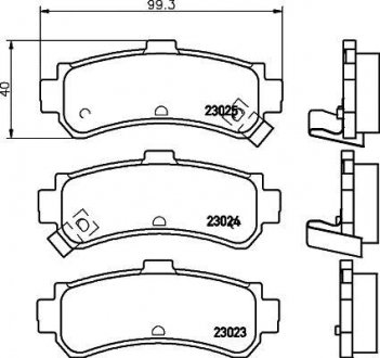 Колодки тормозные дисковые задние Nissan Almera 1.4, 1.6, 2.0 (95-00) Nissan Almera NISSHINBO np2064