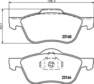 Колодки тормозные дисковые передние Nissan Primera 1.6, 1.8, 2.0 (96-02) NISSHINBO np2071