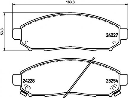 Колодки тормозные дисковые передние Nissan Leaf (ZE0) (10-), NV200 (14-) NISSHINBO np2082