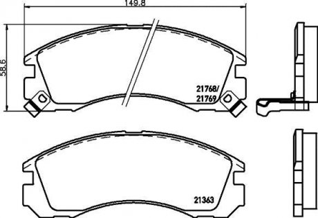 Колодки тормозные дисковые передние Mitsubishi L200 2.0, 2.5 (96-07), Lancer, Outlander 2.0, 2.2 (06-) Mitsubishi Outlander, Pajero, Galant, L200, Lancer NISSHINBO np3001