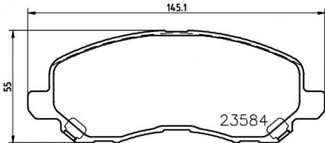 Колодки гальмівні дискові передні Mitsubishi ASX, Lancer, Outlander 1.6, 1.8, 2.0 (08-) Mitsubishi ASX, Outlander, Lancer, Galant NISSHINBO np3009