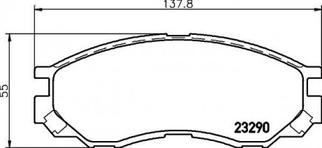 Колодки тормозные дисковые передние Mitsubishi L200, L300, L400 2.0, 2.4, 2.5 (91-05) NISSHINBO np3012