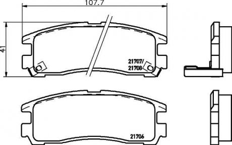 Купить Колодки тормозные дисковые задние Mitsubishi Galant 1.8, 2.0 (96-04) Mitsubishi Galant, Pajero NISSHINBO np3013 (фото1) подбор по VIN коду, цена 875 грн.