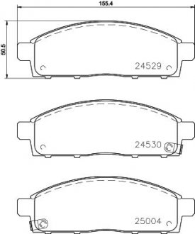 Колодки гальмівні дискові передні Strong Ceramic Mitsubishi L200 2.5 (05-) Mitsubishi L200, Pajero NISSHINBO np3016sc